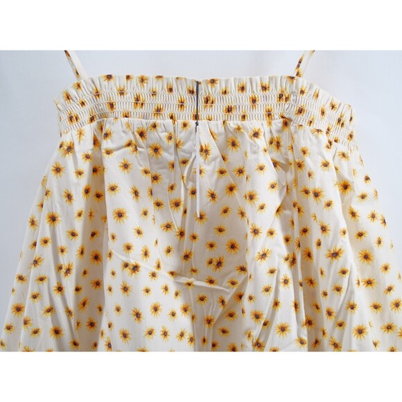 WEWOREWHAT SMOCKED COTTON POPLIN MIDI DRESS DITSY DASIES SIZE Medium ($79) NWT - Picture 5 of 10